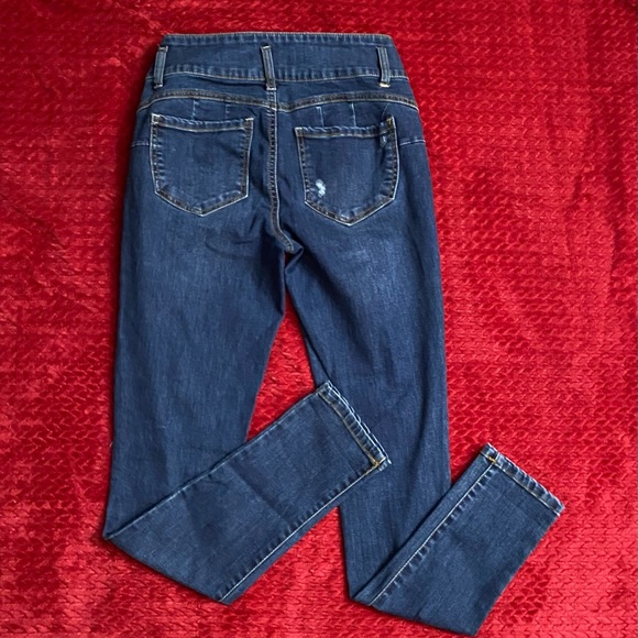 BoomBoom Jeans Women’s Blue High Rise Skinny Stretch Denim Distressed 5/27 - Picture 2 of 15